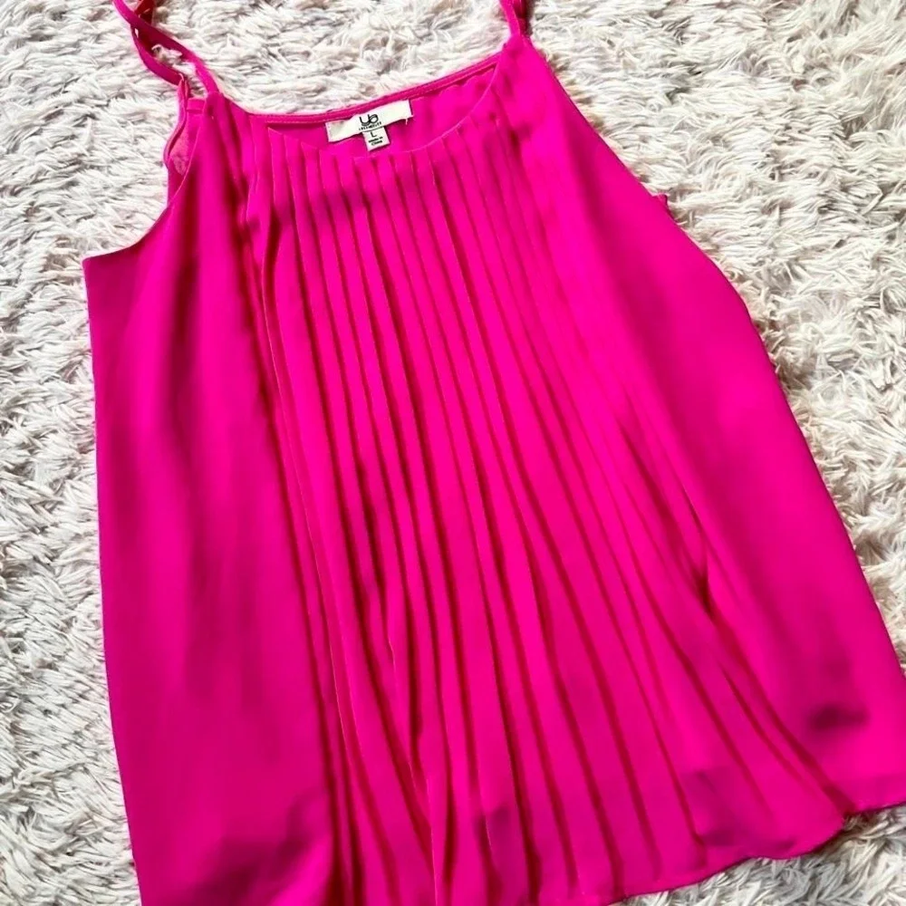 Pleated Flowy Ethereal Colorful Kawaii Tank Womens L Dopamine Rainbow‎ Wardrobe